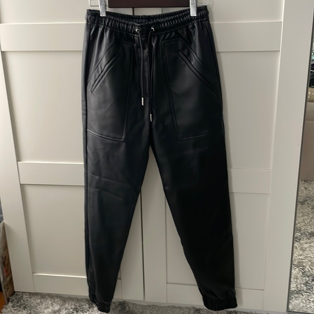 French Connection Vegan Leather Jogger